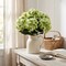 Green Hydrangea Flower Bush - 7 Bloom Heads, Lifelike Silk Flowers, Perfect for Bouquets, Centerpieces & Home Décor - Spring & Wedding Accents, Floral Home by Artificial Flowers